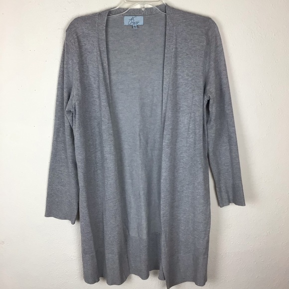Joan Vass grey long duster/knit jacket in M - Picture 1 of 13